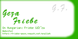 geza friebe business card